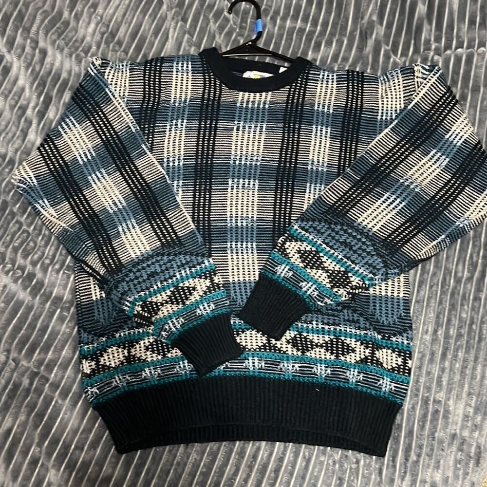 🔥🔥 Vintage INTERNATIONAL ROUGH‎ CUT “Coogi” 3D Style Heavy Sweater - Excellent